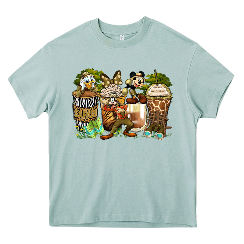 Safari Cartoon Characters Coffee Cups Heavy Core Tee by Zillion Design Studio | Teevron
