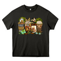 Asphalt safari cartoon characters coffee cups Heavy Core Tee - Zillion Design Studio