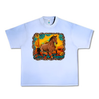 Grape Ice can't be tamed horse with sunflowers turquoise gemstone western sunset Urban Heavy Tee - Artiststas