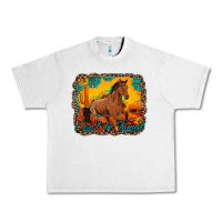 Lunar Rock can't be tamed horse with sunflowers turquoise gemstone western sunset Urban Heavy Tee - Artiststas