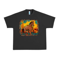 Pigment Black can't be tamed horse with sunflowers turquoise gemstone western sunset Urban Heavy Tee - Artiststas
