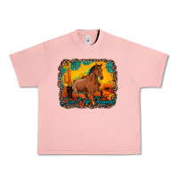 Can't Be Tamed Horse With Sunflowers Turquoise Gemstone Western Sunset Urban Heavy Tee | Teevron