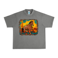 Tornado can't be tamed horse with sunflowers turquoise gemstone western sunset Urban Heavy Tee - Artiststas