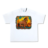 White can't be tamed horse with sunflowers turquoise gemstone western sunset Urban Heavy Tee - Artiststas
