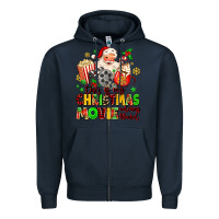 Navy this is my christmas movie watching blanket Zipper Hoodie - MaliasSmallBusiness