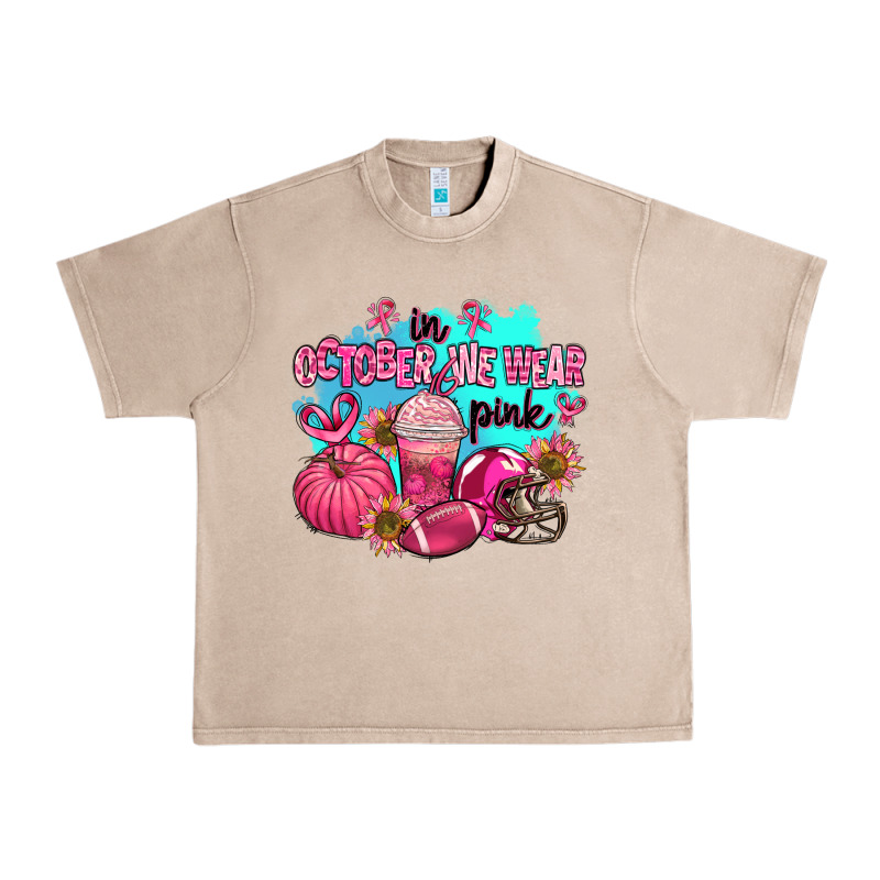 In October We Wear Pink American Football Urban Heavy Tee by AdoDesignShop | Teevron