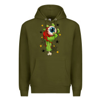 Army Green Zombie Hand with Eyeball Premium Hoodie - texasbilliewilder