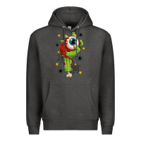 Charcoal Heather Zombie Hand with Eyeball Premium Hoodie - texasbilliewilder