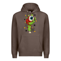 Coffee Zombie Hand with Eyeball Premium Hoodie - texasbilliewilder