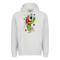 Dove Grey Zombie Hand with Eyeball Premium Hoodie - texasbilliewilder
