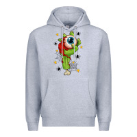 Heather Grey Zombie Hand with Eyeball Premium Hoodie - texasbilliewilder