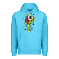 Ocean Blue Zombie Hand with Eyeball Premium Hoodie - texasbilliewilder