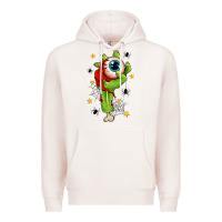 Pale Pink Zombie Hand with Eyeball Premium Hoodie - texasbilliewilder