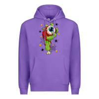 Purple Zombie Hand with Eyeball Premium Hoodie - texasbilliewilder