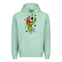 Seafoam Zombie Hand with Eyeball Premium Hoodie - texasbilliewilder