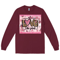 Burgundy love like jesus Long Sleeve Tee - MaliasSmallBusiness