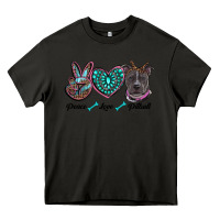 Asphalt peace love pitbull Heavy Core Tee - RanaPortraitStore