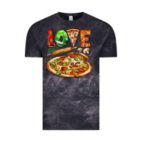 Cloud Black love pizza Vintage Tee - AdoDesignShop