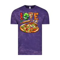 Cloud Purple love pizza Vintage Tee - AdoDesignShop