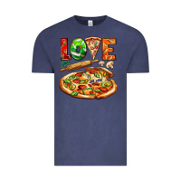 Vintage Denim love pizza Vintage Tee - AdoDesignShop