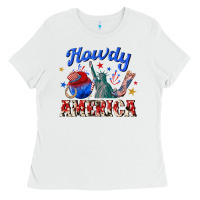 White howdy america western Ladies Tee - texasbilliewilder