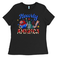 Black howdy america western Ladies Tee - texasbilliewilder