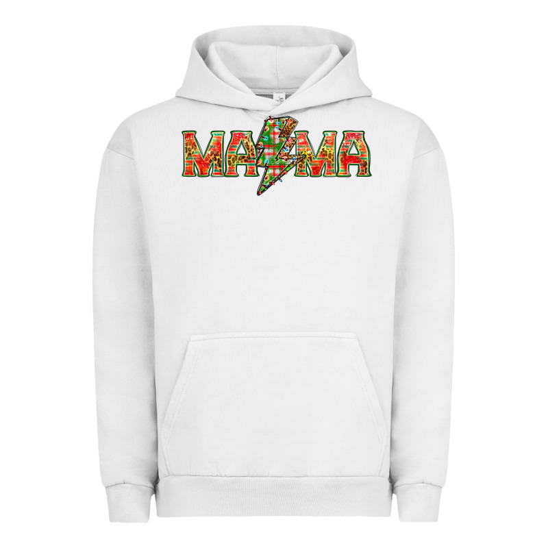 Mama Christmas Lightning Bolt Mother's Day Urban Hoodie by HowdyJamesFarm | Teevron