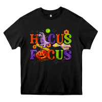 Black hocus focus halloween teacher Heavy Core Tee - BarkalooDesign