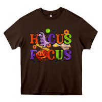 Chocolate Brown hocus focus halloween teacher Heavy Core Tee - BarkalooDesign