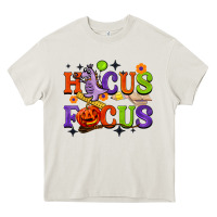Cream hocus focus halloween teacher Heavy Core Tee - BarkalooDesign