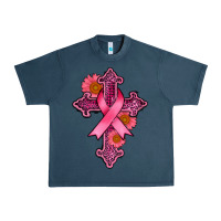 Midnight Navy breast cancer cross Urban Heavy Tee - AdoDesignShop