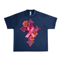 Navy breast cancer cross Urban Heavy Tee - AdoDesignShop