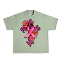 Oil Green breast cancer cross Urban Heavy Tee - AdoDesignShop
