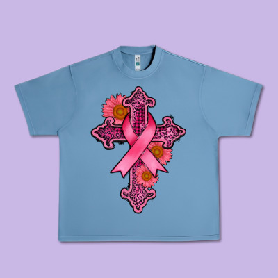 Breast Cancer Cross Urban Heavy Tee Designed By Adodesignshop