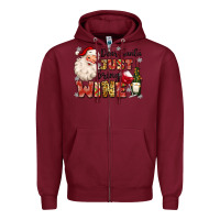Burgundy dear santa just bring wine Zipper Hoodie - MaliasSmallBusiness