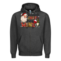 Charcoal Heather dear santa just bring wine Zipper Hoodie - MaliasSmallBusiness