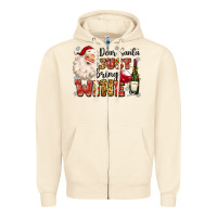 Sandshell dear santa just bring wine Zipper Hoodie - MaliasSmallBusiness