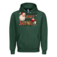 Sports Green dear santa just bring wine Zipper Hoodie - MaliasSmallBusiness