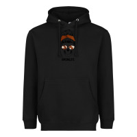 Black Western Brown Glitter Cowhide Patterned Mom Skull Heavyweight Hoodie - Bettercallsaul