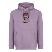 Lavender Western Brown Glitter Cowhide Patterned Mom Skull Heavyweight Hoodie - Bettercallsaul