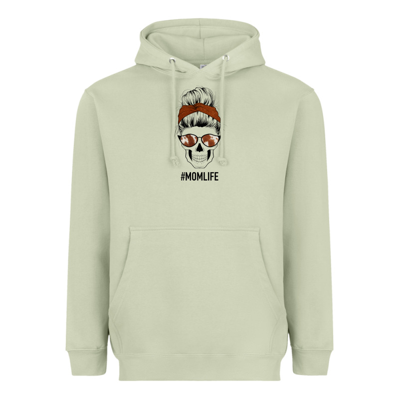 Western Brown Glitter Cowhide Patterned Mom Skull Heavyweight Hoodie by Bettercallsaul | Teevron