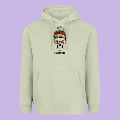 Western Brown Glitter Cowhide Patterned Mom Skull Heavyweight Hoodie Designed By Bettercallsaul