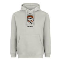 Moon Dust Western Brown Glitter Cowhide Patterned Mom Skull Heavyweight Hoodie - Bettercallsaul