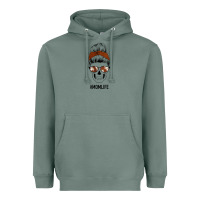 Sage Western Brown Glitter Cowhide Patterned Mom Skull Heavyweight Hoodie - Bettercallsaul
