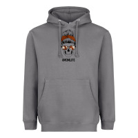 Storm Western Brown Glitter Cowhide Patterned Mom Skull Heavyweight Hoodie - Bettercallsaul