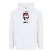 White Western Brown Glitter Cowhide Patterned Mom Skull Heavyweight Hoodie - Bettercallsaul