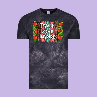 Teach Love Inspire Brushstroke With  And Pen Leopard Vintage Tee Designed By Artiststas