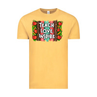 Vintage Mustard teach love inspire brushstroke with  and pen leopard Vintage Tee - Artiststas