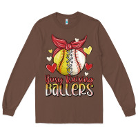 Chestnut busy raising ballers Long Sleeve Tee - MaliasSmallBusiness