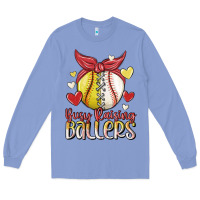 Colony Blue busy raising ballers Long Sleeve Tee - MaliasSmallBusiness